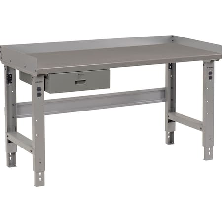 Global Industrial Workbench w/ Steel Square Edge Top & Drawer, 48inW x 30inD, Gray 318687